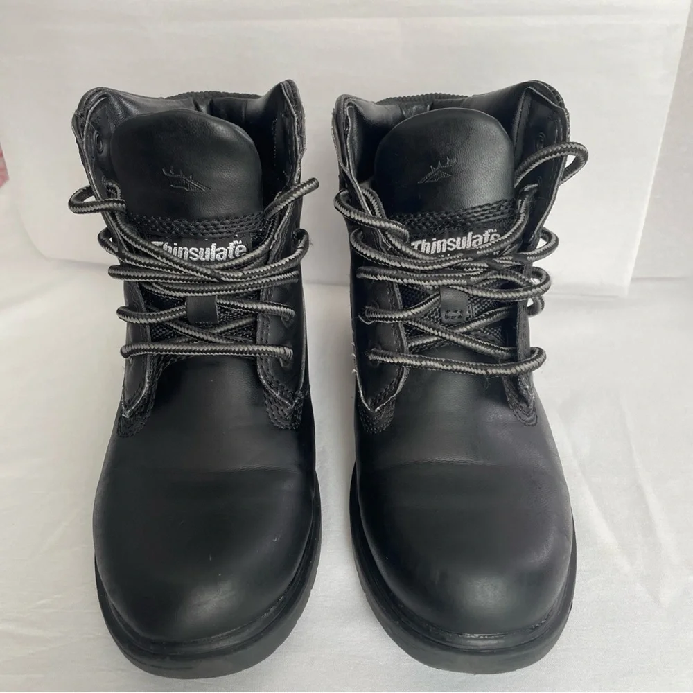 Deer Stags Kids Black Lace-Up Insulated Boots